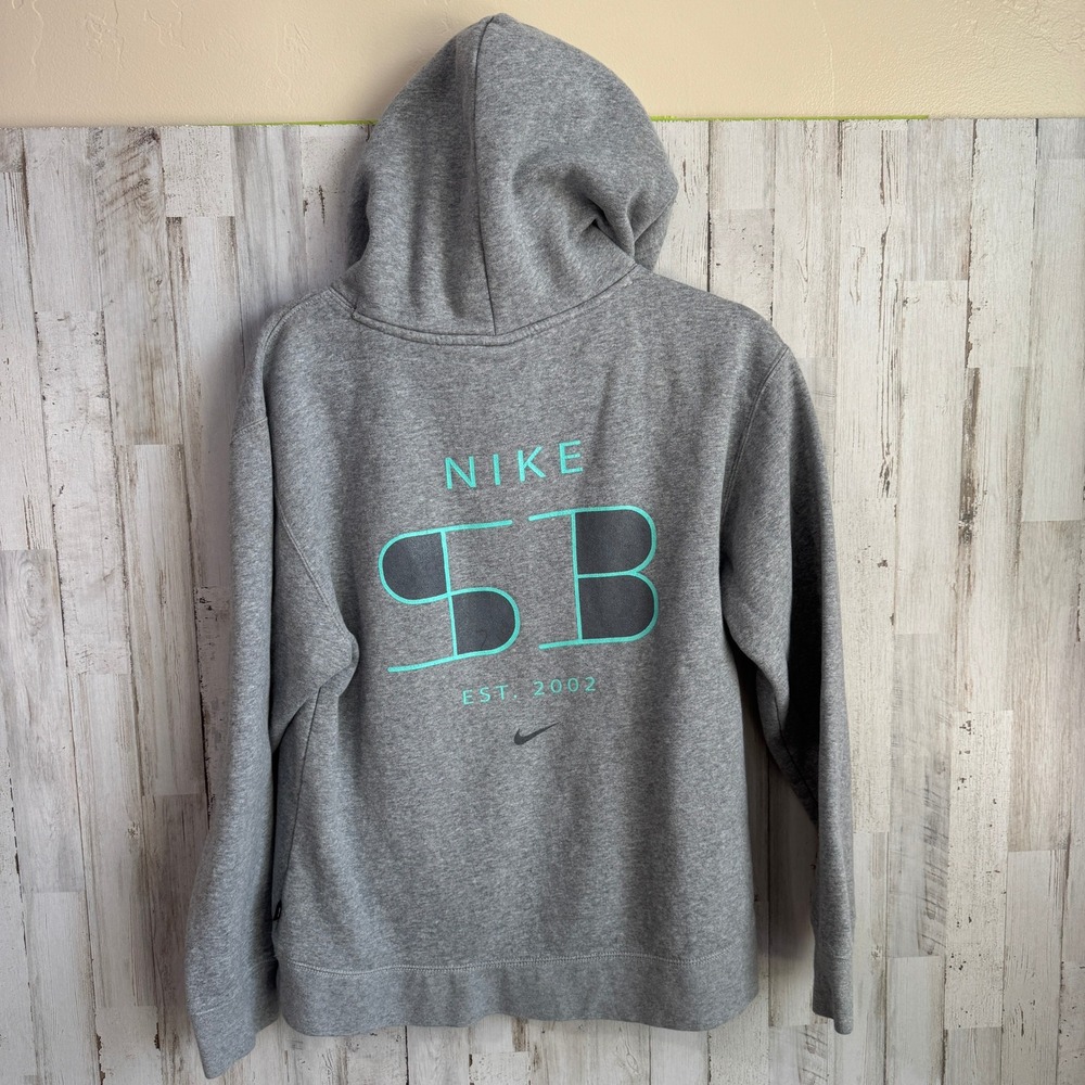 Nike SB Hoodie Mens Small Grey Vintage Y2K 2004 Surf Skate Grunge CW5615-063